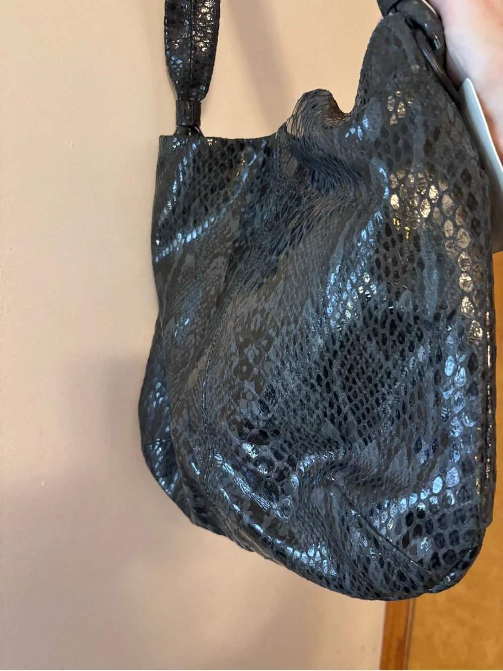 Orvieto by Estel Park Serpente Retro Snake-Embossed Bag with Matching Clutch